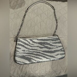 Michael Kors Stylish Zebra Print Sequin shoulder Bag